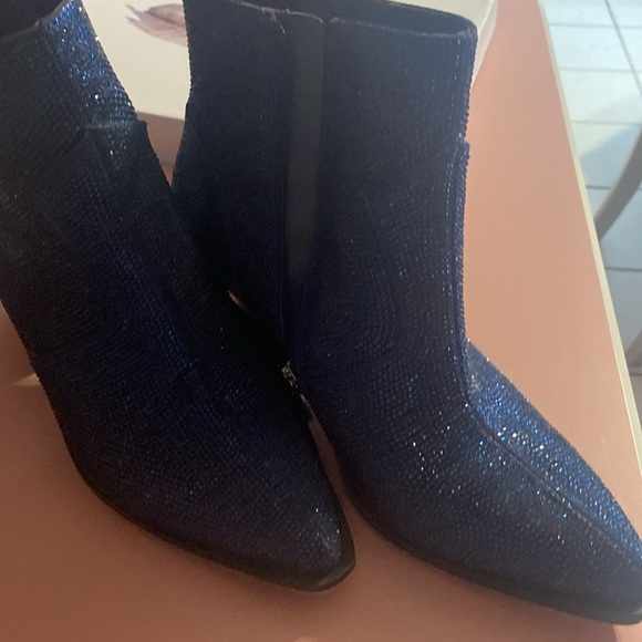 Jessica Simpson navy glitter ankle boots - Picture 4 of 5